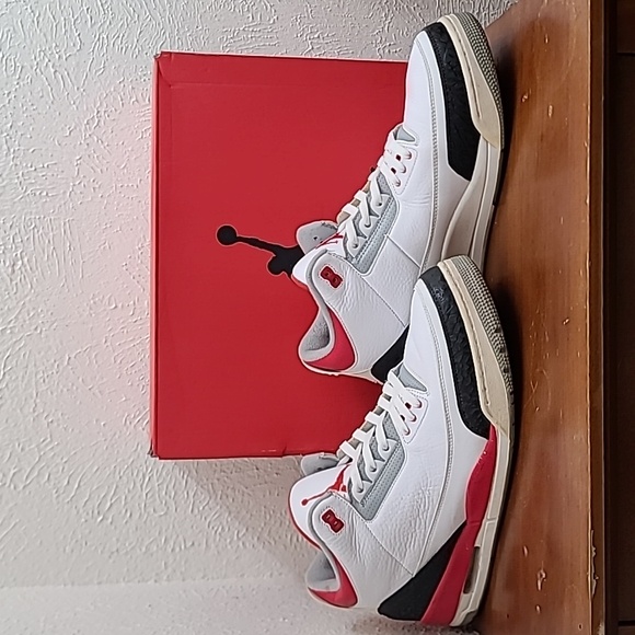 Air Jordan 3 Retro Fire Red Cement 2013 Mens Sneakers 136064-120 Size 14 - Picture 5 of 17